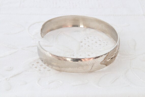 Sterling silver bracelet solid stripe, Bracelet o… - image 4