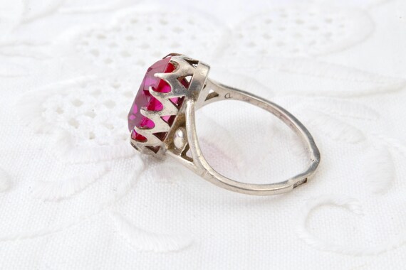 Sterling silver ruby ring, 875 silver ring, Vinta… - image 6