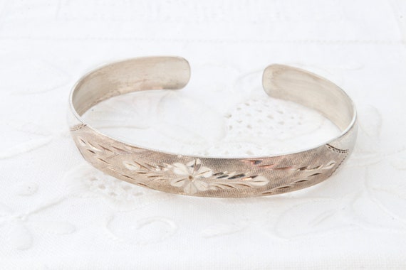 Sterling silver bracelet solid stripe, Bracelet o… - image 3