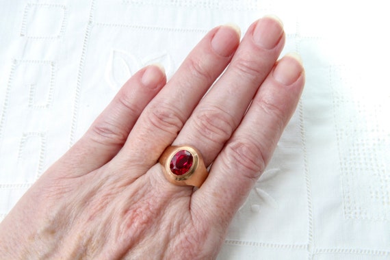 Soviet gold ring with ruby, Gold 583 samples 14k,… - image 8