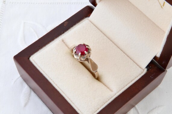 Ruby silver ring, Flower ring, Sterling silver wi… - image 2