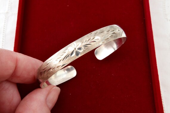 Sterling silver bracelet solid stripe, Bracelet o… - image 9