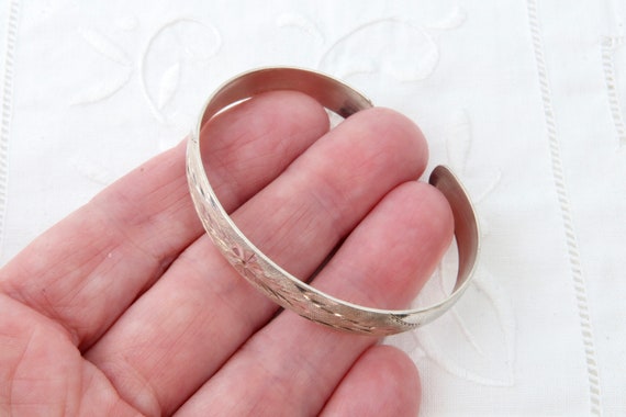 Sterling silver bracelet solid stripe, Bracelet o… - image 2