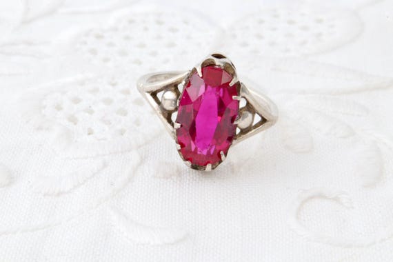 Sterling silver ruby ring, 875 silver ring, Vinta… - image 5
