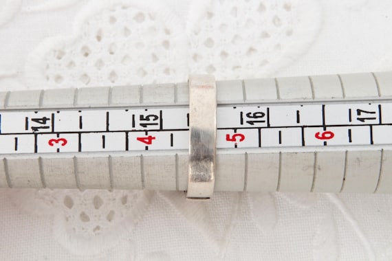 Rectangular silver ring flat surface, Handmade ri… - image 10