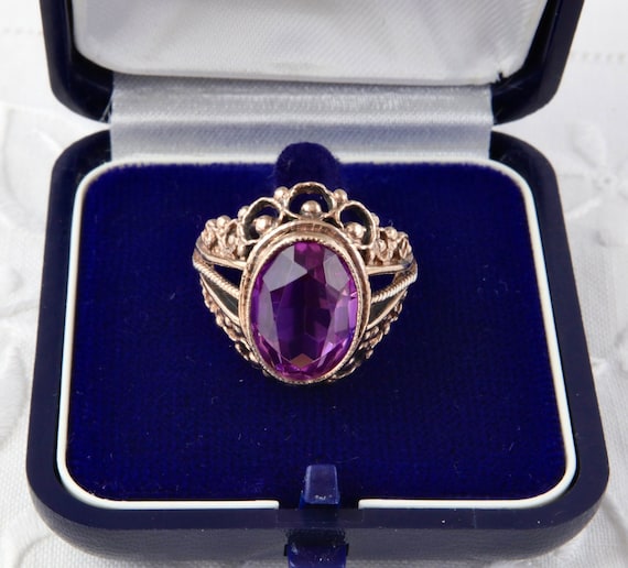 Gold ring tourmaline, Soviet silver ring with gol… - image 4