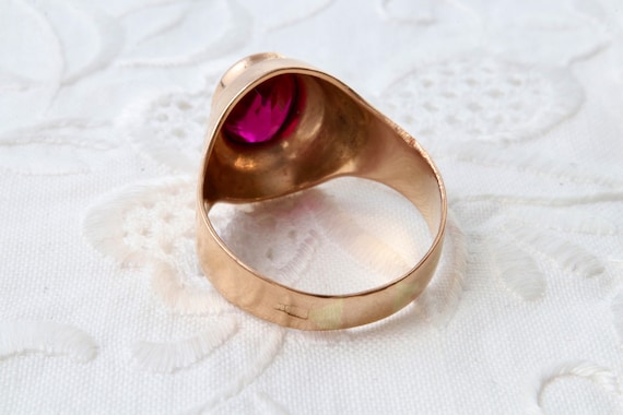 Soviet gold ring with ruby, Gold 583 samples 14k,… - image 7