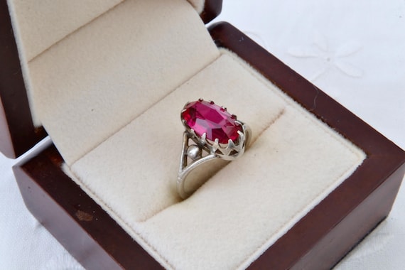 Sterling silver ruby ring, 875 silver ring, Vinta… - image 3