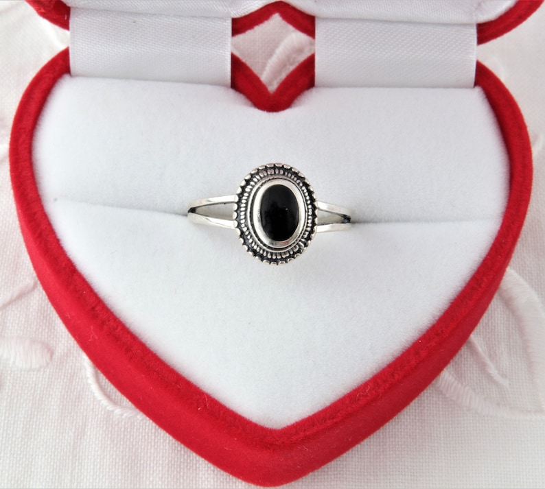 Silver Ring with Black Onyx Black Onyx Ring