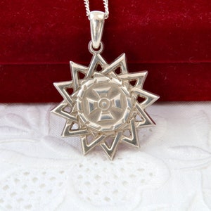 Sterling silver star necklace, Star of the Ercgaming amulet pendant, Vintage silver necklace talisman