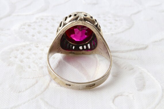 Ruby ring, Sterling silver ring with red ruby, 87… - image 8