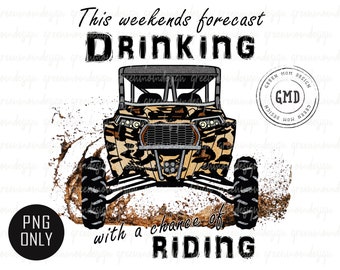 Prognoza pogody na ten weekend Picie z szansą na jazdę na Leopard RZR, SXS Png, Projekt sublimacji, Grafika, Clipart, Pobieranie cyfrowe