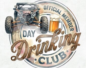 Drunking Club PNG, Official Member Day Can-Am utv SXS Offroad Drinking Beer Design, Funny Sublimation PNG File