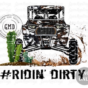 Ridin Dirty RZR Cowhide Grunge UTV, SXS Png, Sublimation Design, Graphic, Clip Art, Digital Download