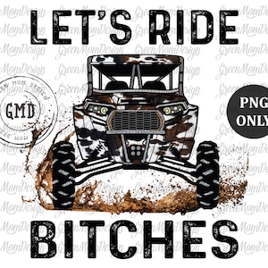 Let&#39;s Ride Bitches Cowhide UTV, SXS Png, Sublimation Design, Graphic, Clip Art, Digital Download