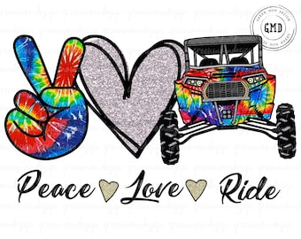 Please Love Ride Tei Dye RZR, SXS Png, Sublimation Design, Graphic, Clip Art, Digital Download
