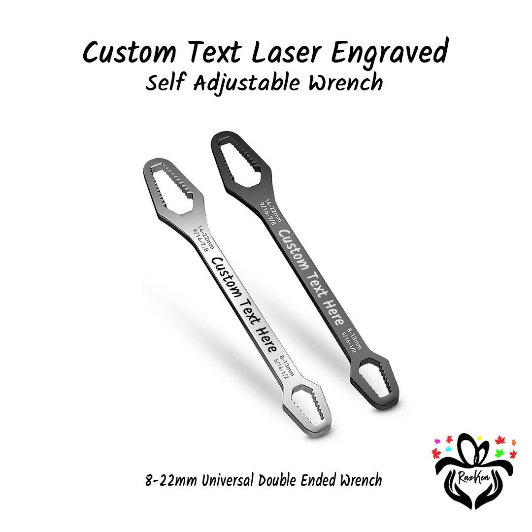 Custom Text Engraved Adjustable Wrench, Personalized Wrench, Best Gift