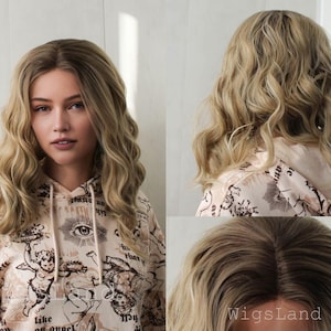 Blonde Lace Front Wig, 100% Premium Synthetic Fiber, Heat Safe/Heat Resistant, Free Part, Silk Lace, Ombre, Ash Blonde