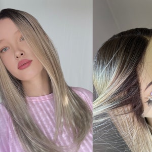 Blonde Lace Front Wig, 100% Premium Synthetic Fiber, Heat Safe/Heat Resistant, Free Part, Silk Lace, Ombre,  Blonde