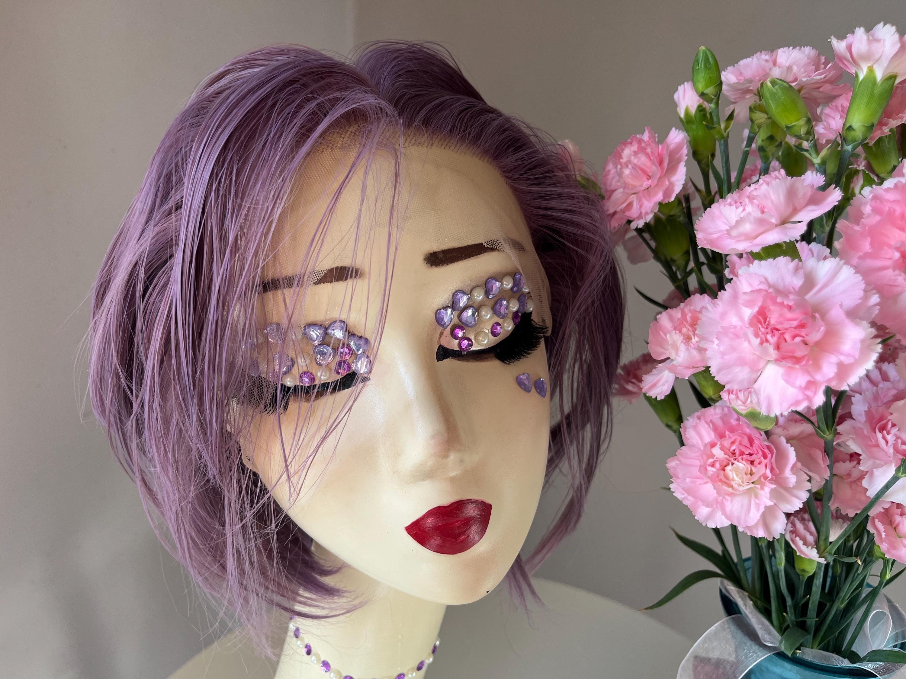 New purple cosplay wig short & long adjustable Amazon.com: S-noilite Unisex Short Purple Cosplay Wigs Women  main image 3
