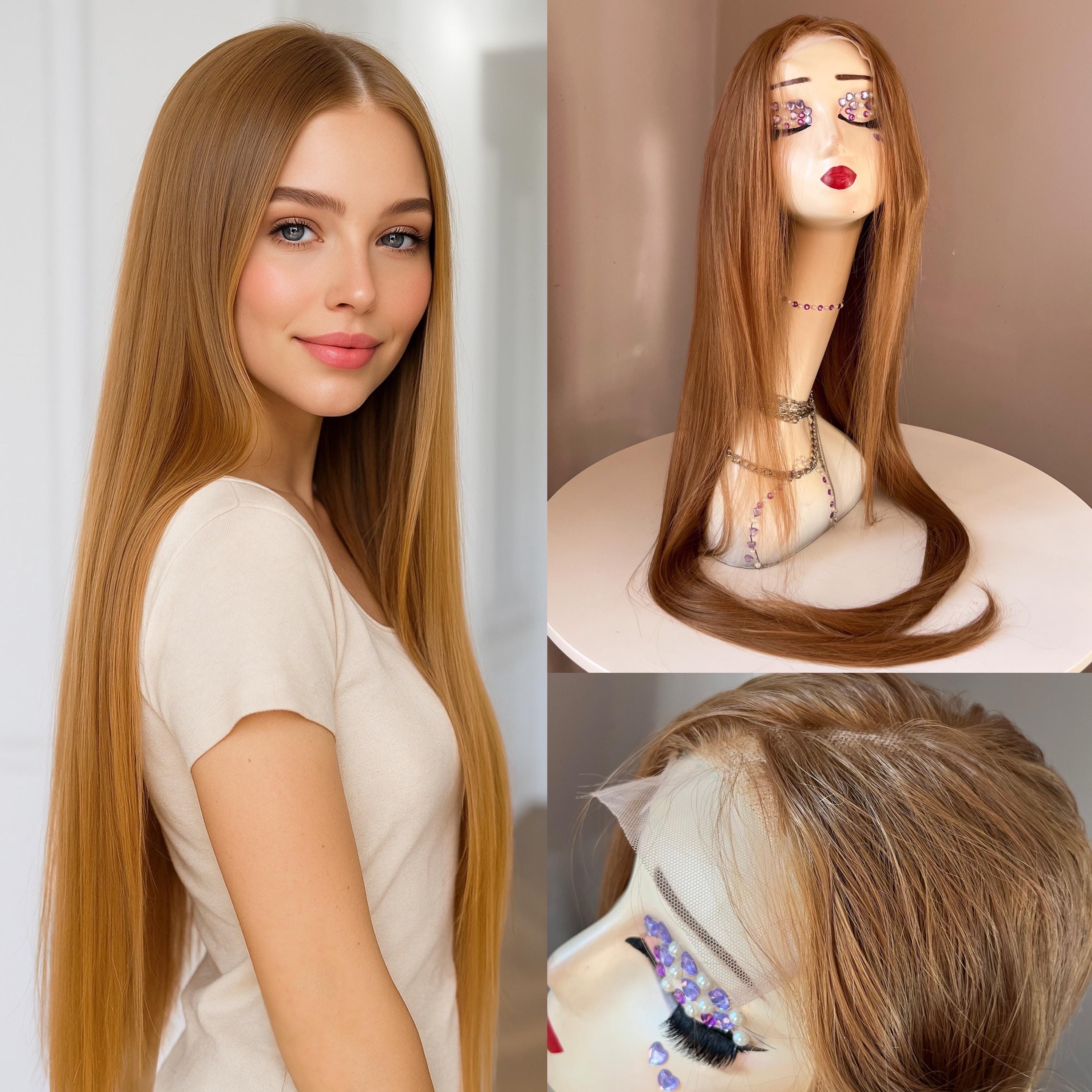 38 inches Rooted wavy lace part honey blonde lace wig 20 38 inch honey blonde human hair wig deep wave lace front  main image 3