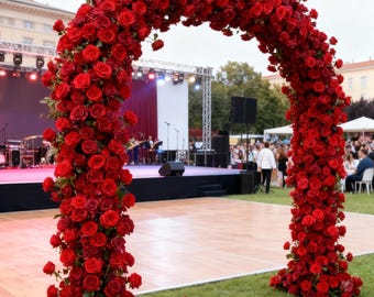 Red Rose Flowers for Arch Circle,Wedding Ceremony Decor