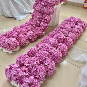 Pink Purple Hydrangea Flower Garland,Table Flower Runner,Wedding Floral Garland,Wedding Flower Arrangement,Arbour Flower,Flowers Backdrop