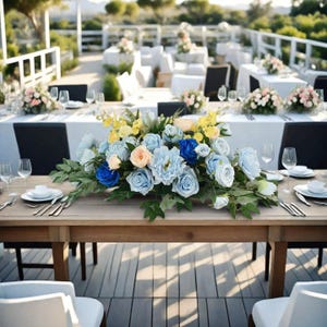 Head Table flower Reception,Blue Rose Flower Arrangement,Sweetheart Table Flower,Wedding Aisle Flowers Centerpiece
