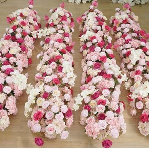 Hot Pink Rose Flower Garland,Rose Flower Arch,Wedding Floral ,Flower Arch For Wedding,Flower Arrrangement,Table Flower Runner,Wedding Arch
