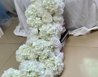 Full Hydrangea Rose Flower Garland,White Rose Flower Garland,Table Flower Runner,Wedding Floral Centerpiece,Wedding Flower Arrangement