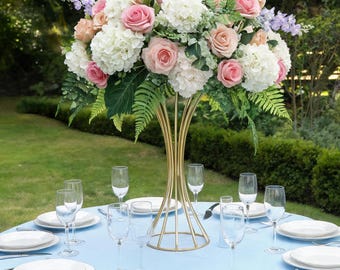 Pink Rose White Hydrangea Flower Ball,Wedding Centerpiece Floower Arrangement,Aisle Decor