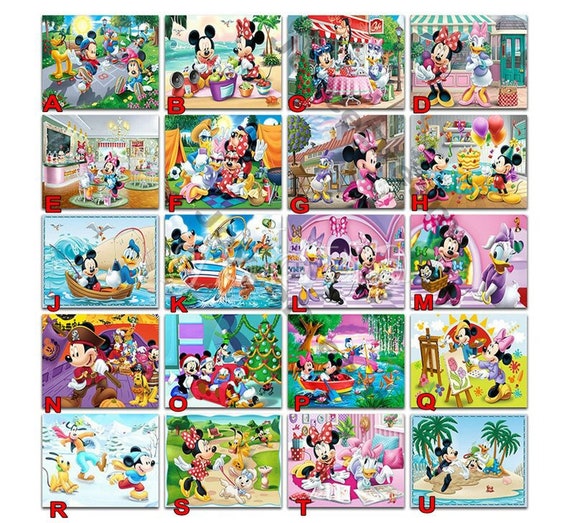 5d Diamond Painting Disney Cartoon Minnie Mickey Full Drill Etsy