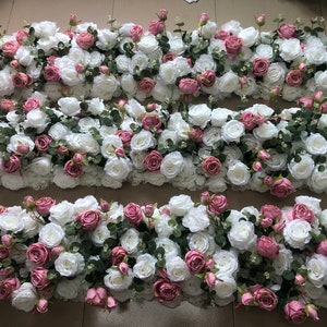 Blush Pink Rose Flower Runner,Flower Garland Centerpiece for Table,Wedding Arch Swag,Wedding Flower Arrrangement,Aisle Flower Runner