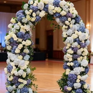 Blue Hydrangea White Rose Wedding Arch Flowers,Wedding Decorations