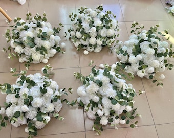 Silk Flower Centerpieces,Rose Flower Ball,White Wedding Centerpieces,Table Flower Arrangement,Wedding Table Centerpieces,Large Flower Ball