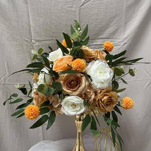 Autumn Wedding Flower Centerpieces,Boho Flower Wedding,Rose Flower Ball,Rose Table Centerpieces,Table Flower Ball,Floral Wedding Arrangement