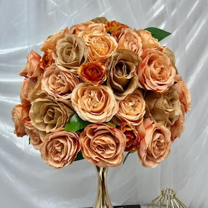 Autumn Rose Flower Ball,Wedding Table Centerpieces,Artificial Flower Centerpieces,Wedding Banquet,Wedding Table Decor,Large Flower