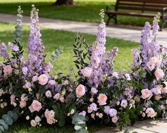 Lavender Purple Artificial Florals Ground Arch,Floor Flowers,Alter Flowers,Wedding Bridal Shower Decor