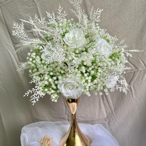 White Baby Breath Ball,Rose Flower Baby Breath Table Centerpieces,Table Flower Ball,Baby Breath Floral Wedding Arrangement,Wedding Decor