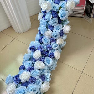 Misty Blue Rose Flower Garland,Flower Runner,Table Centerpiece,Wedding Flower Arrangement,Floral Aisle,Event Flowers,Wedding Arch Decor