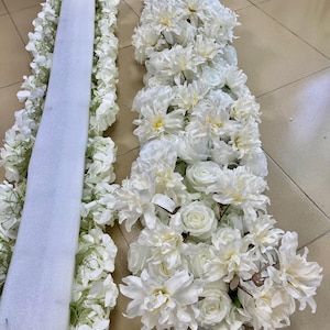 White Rose Flower Garland,Wedding Flower Runner,Wedding Table Runner,Wedding Flower Arch,Wedding Arrangement,Wedding Centerpieces