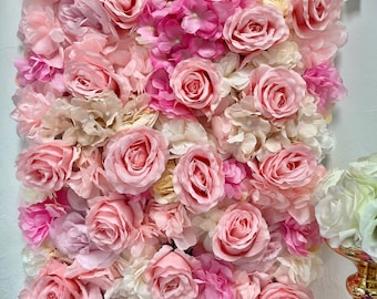 Hot Pink Rose Floral Panels,Rose Flower wall For Wedding Baby Shower Decor,Flower Wall Backdrop,Nursery Flower Wall,Engagement Party Event