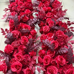 Rose Flower Garland,Artificial Flower Runner,Red Flower Table Centerpiece,Wedding Arch ,Flower Arrangement,Floral Aisle,Wedding Arch Decor