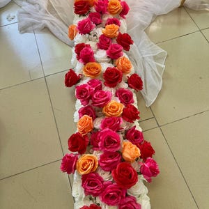 Custom Flower Runner,Rose Flower Garland,White Flower Runner,Wedding Flower Arch,Table Flower Row ,Wedding Centerpieces,Wedding Arrangement