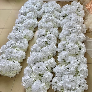 Pour White Hydrangea Flower Runner,Wedding Floral Garland,Rose Flower Garland,Wedding Flower Arrangement,Arbour Flower,White Wedding Aisle