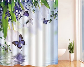 Beautiful Big Cocks 3D Shower Curtain Waterproof Fabric Bathroom Decoration 