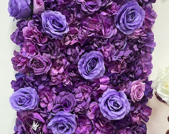 Deep Purple Rose Floral Wall,3D Flower Panels Wall For Wedding Baby Shower Event Party Decor,Handmade Flower Wall,Flower Backdrop