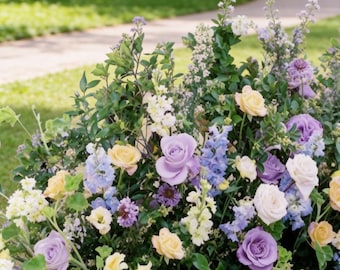 Artificial Flower Ground Arch,Lavender Purple Wedding Ceremony Decor