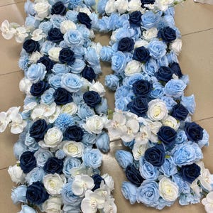 White Light Blue  Rose Flower Garland,Dusty Blue Flower Runner,Table Flower Runner,Flower Arch,Wedding Arch Swag,Wedding Arrangement