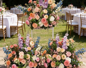 Wedding Floor Flower Arrangement,Ground Arches Stair Florals